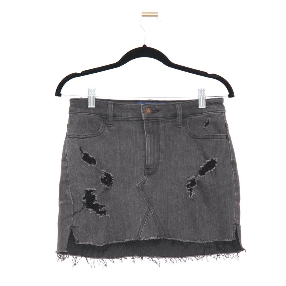Hollister Black Distressed Denim Skirt